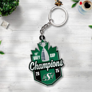 Saskatchewan Roughriders 2025 Grey Cup Champions Custom Shape 2-sided Keychain - TANTN18883