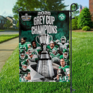 Saskatchewan Roughriders 2025 Grey Cup Champions Double-side Garden Flag - HOATT14730