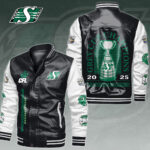Saskatchewan Roughriders 2025 Grey Cup Champions Leather Bomber Jacket – TMTHU2250