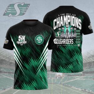 Saskatchewan Roughriders 2025 Grey Cup Champions 3D Apparel - HOATT14757