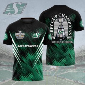 Saskatchewan Roughriders 2025 Grey Cup Champions 3D Apparel - HOATT14765