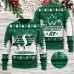 Saskatchewan Roughriders 2025 Grey Cup Champions Ugly Sweater – TANTN18969