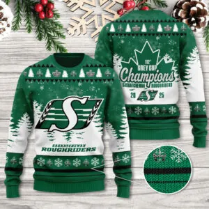 Saskatchewan Roughriders 2025 Grey Cup Champions Ugly Sweater - TANTN18969