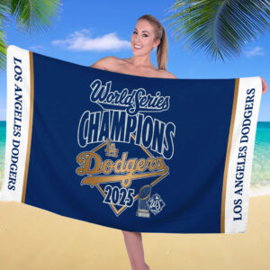 Los Angeles Dodgers World Series 2025 Rectangle Beach Towel - TANTN18063