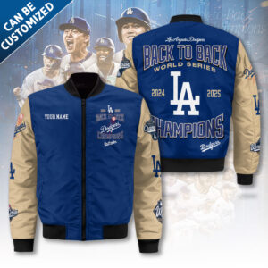 Personalized Los Angeles Dodgers World Series 2025 3D Bomber Jacket - TANTN18078