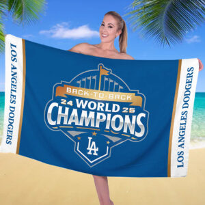 Los Angeles Dodgers World Series 2025 Rectangle Beach Towel - TANTN18179