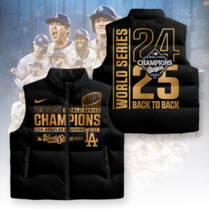Los Angeles Dodgers World Series 2025 3D Sleeveless Down Jacket - TANTN18185
