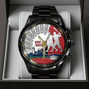 Boston Red Sox 125th Anniversary Black Stainless Steel Watch - TANTN18279