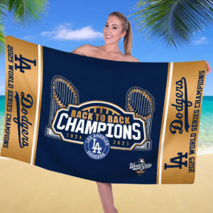 Los Angeles Dodgers World Series 2025 Rectangle Beach Towel - TANTN18293