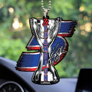 Kyle Larson 2025 NASCAR Cup Series Champion Custom shape 2-sided Acrylic Car Ornament - TANTN18395