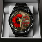 Poppy Remembrance Military Black Stainless Steel Watch - TANTN18443