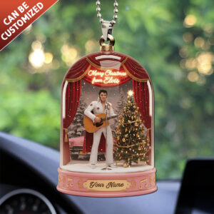 Personalized Elvis Presley Custom shape 2-sided Acrylic Car Ornament - TANTN18519