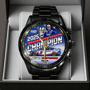 Kyle Larson 2025 NASCAR Cup Series Champion Black Stainless Steel Watch - TANTN18545