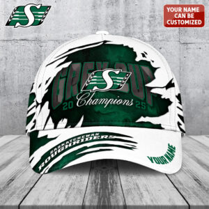 Personalized Saskatchewan Roughriders 2025 Grey Cup Champions Classic Cap - TANTN18812