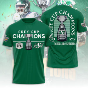 Saskatchewan Roughriders 2025 Grey Cup Champions 3D Apparel - TANTN18826