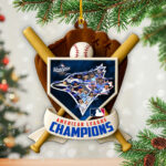 Toronto Blue Jays 2025 American League Champions Custom Shape 2-sided Acrylic Ornament – HOATT14648