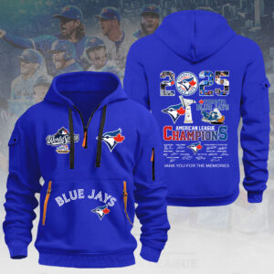 Toronto Blue Jays 2025 American League Champions 2D Quarter Zip Hoodie - HOATT14601