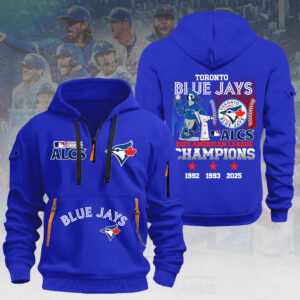 Toronto Blue Jays 2025 American League Champions 2D Quarter Zip Hoodie - HOATT14616