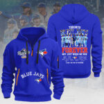 Toronto Blue Jays 2025 American League Champions 2D Quarter Zip Hoodie - HOATT14617
