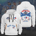 Toronto Blue Jays 2025 American League Champions 2D Quarter Zip Hoodie - HOATT14618