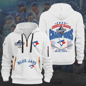 Toronto Blue Jays 2025 American League Champions 2D Quarter Zip Hoodie - HOATT14618
