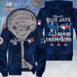 Toronto Blue Jays 2025 American League Champions 3D Fleece Zip Hoodie - MAITM13786