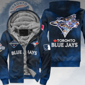 Toronto Blue Jays 2025 American League Champions 3D Fleece Zip Hoodie - HOATT14836