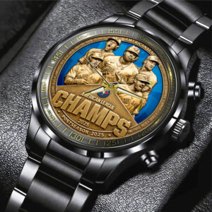 Toronto Blue Jays 2025 American League Champions Black Stainless Steel Watch - MAITM13667