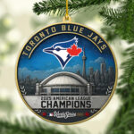 Toronto Blue Jays 2025 American League Champions Custom Shape 2-sided Acrylic Ornament – MAITM13763