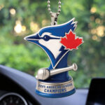 Toronto Blue Jays 2025 American League Champions Custom shape 2-sided Acrylic Car Ornament – MAITM13776