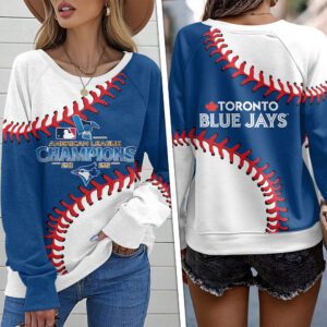 Toronto Blue Jays 2025 American League Champions Round Neck Raglan Sleeve Sweatshirt – MAITM13779