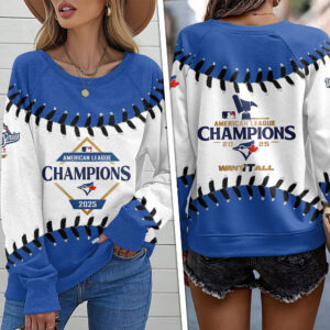 Toronto Blue Jays 2025 American League Champions Round Neck Raglan Sleeve Sweatshirt – MAITM13811