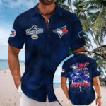 Toronto Blue Jays 2025 American League Champions Short Sleeve Button-Down Shirt – MAITM13823