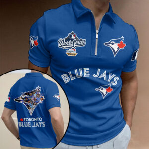 Toronto Blue Jays 2025 American League Champions Zip Polo Shirt - HOATT14827