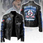 Toronto Blue Jays WinCraft 2025 American League Champions Motorcycle Leather Jacket - TANTN18762