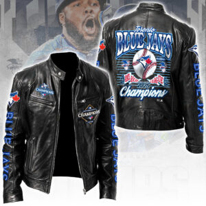 Toronto Blue Jays WinCraft 2025 American League Champions Motorcycle Leather Jacket - TANTN18762