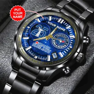 Personalized Toronto Blue Jays Black Stainless Steel Watch - GNENEW766
