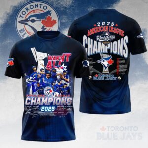 Toronto Blue Jays 2025 American League Champions 3D Apparel – HOATT14573