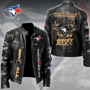 Toronto Blue Jays Motorcycle Leather Jacket - TMTHU2193