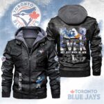 Toronto Blue Jays 2025 American League Champions 2D Leather Hooded Jacket – HOATT14599