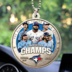Toronto Blue Jays 2025 American League Champions Custom shape 2-sided Acrylic Car Ornament - HOATT14321