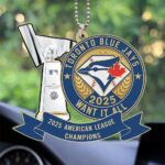 Toronto Blue Jays 2025 American League Champions Custom shape 2-sided Acrylic Car Ornament - HOATT14629