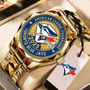 Toronto Blue Jays 2025 American League Champions Alloy Luxury Quartz Watch - HOATT14628