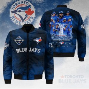 Toronto Blue Jays 2025 American League Champions 3D Bomber Jacket - HOATT14603
