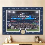 Toronto Blue Jays 2025 American League Champions Rectangle Canvas With Inner Frame - HOATT14307