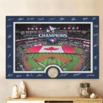 Toronto Blue Jays 2025 American League Champions Rectangle Canvas With Inner Frame - HOATT14476