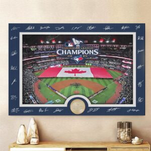 Toronto Blue Jays 2025 American League Champions Rectangle Canvas With Inner Frame - HOATT14476