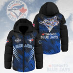 Toronto Blue Jays 2025 American League Champions Thickened Down Hooded Jacket - HOATT14787