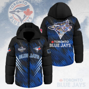Toronto Blue Jays 2025 American League Champions Thickened Down Hooded Jacket - HOATT14787
