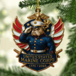 US Marine Corps 2025 Custom Shape 2-sided Acrylic Ornament – MAITM13746